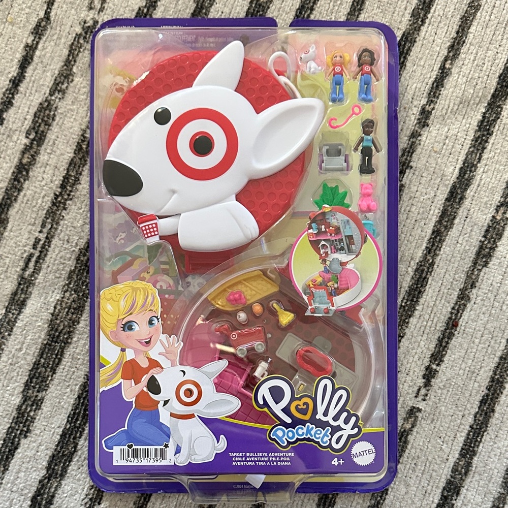 Mattel Polly Pocket Bullseye Dog Playset - Red and White